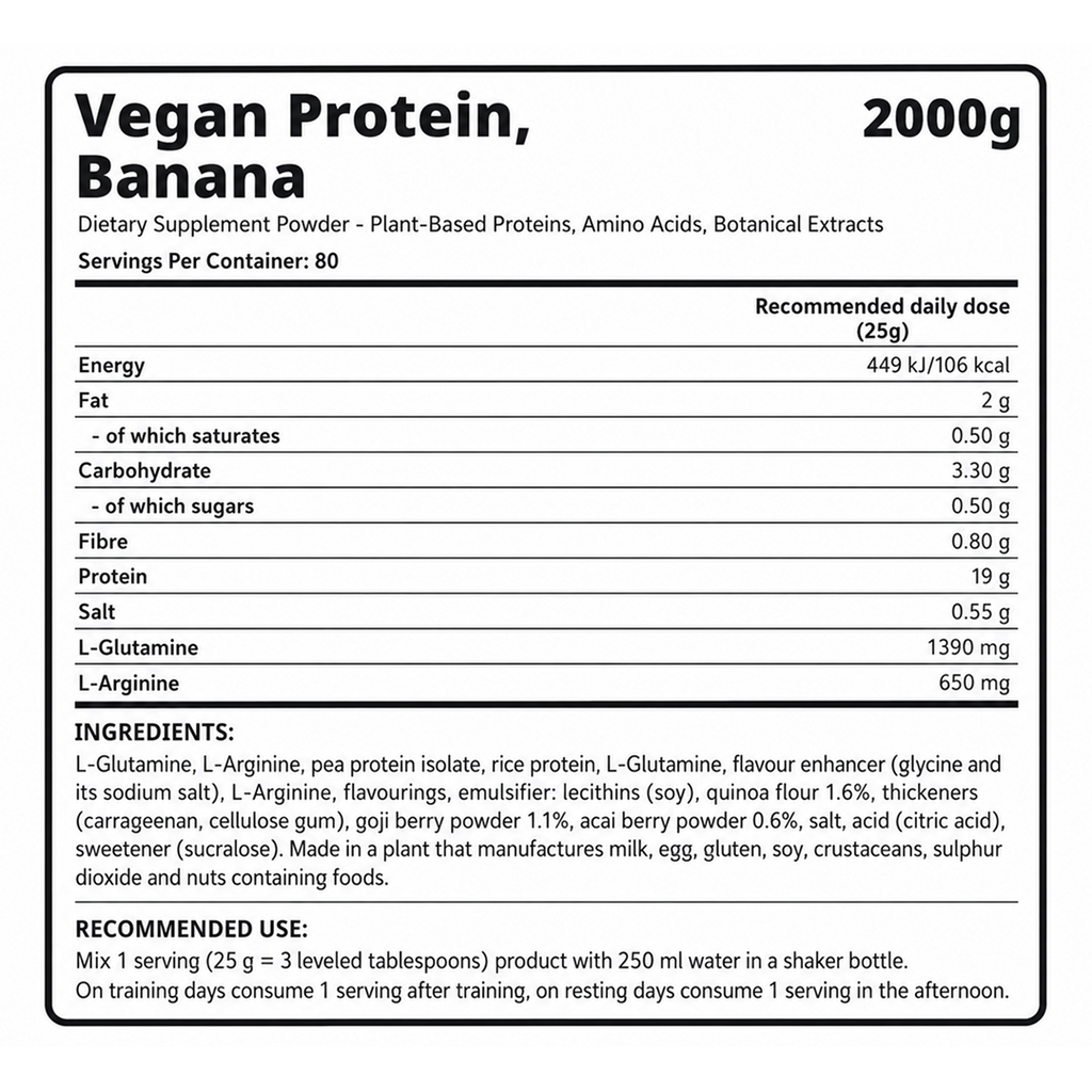 Vegan Protein, Banana - 2000 grams