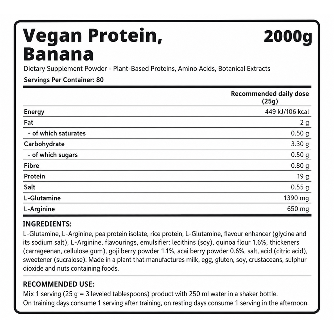 Vegan Protein, Banana - 2000 grams