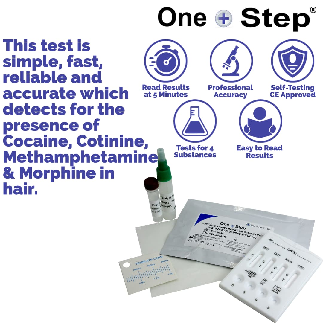 One Step 4 Panel Hair Drug Test