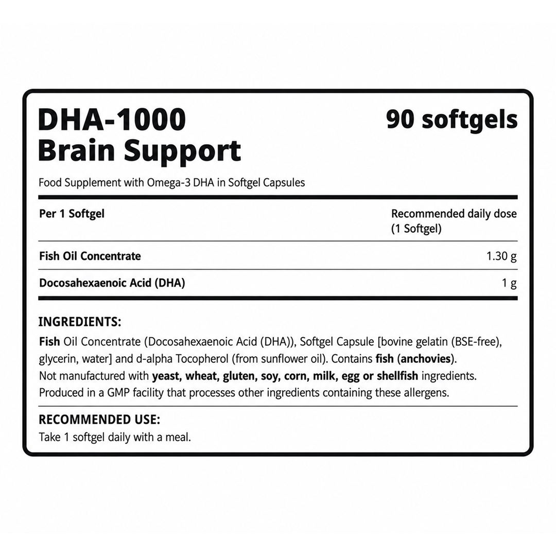 DHA-1000 Brain Support - 90 softgels