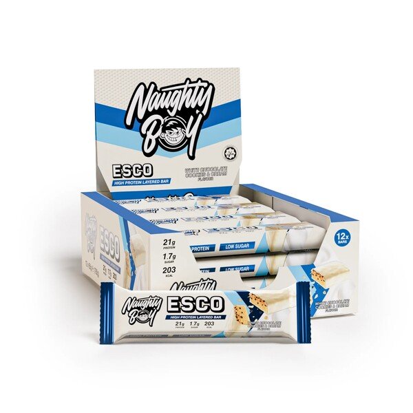 ESCO Protein Bar, White Chocolate Cookies & Cream - 12 x 65g