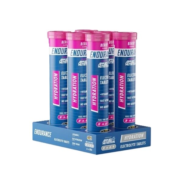 Endurance Hydration Electrolyte Effervescent Tablets, Berry - 6 x 20 tabs